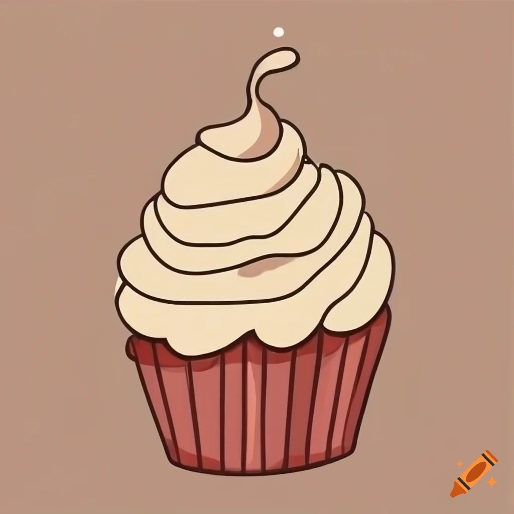 Cupcake on a beige background