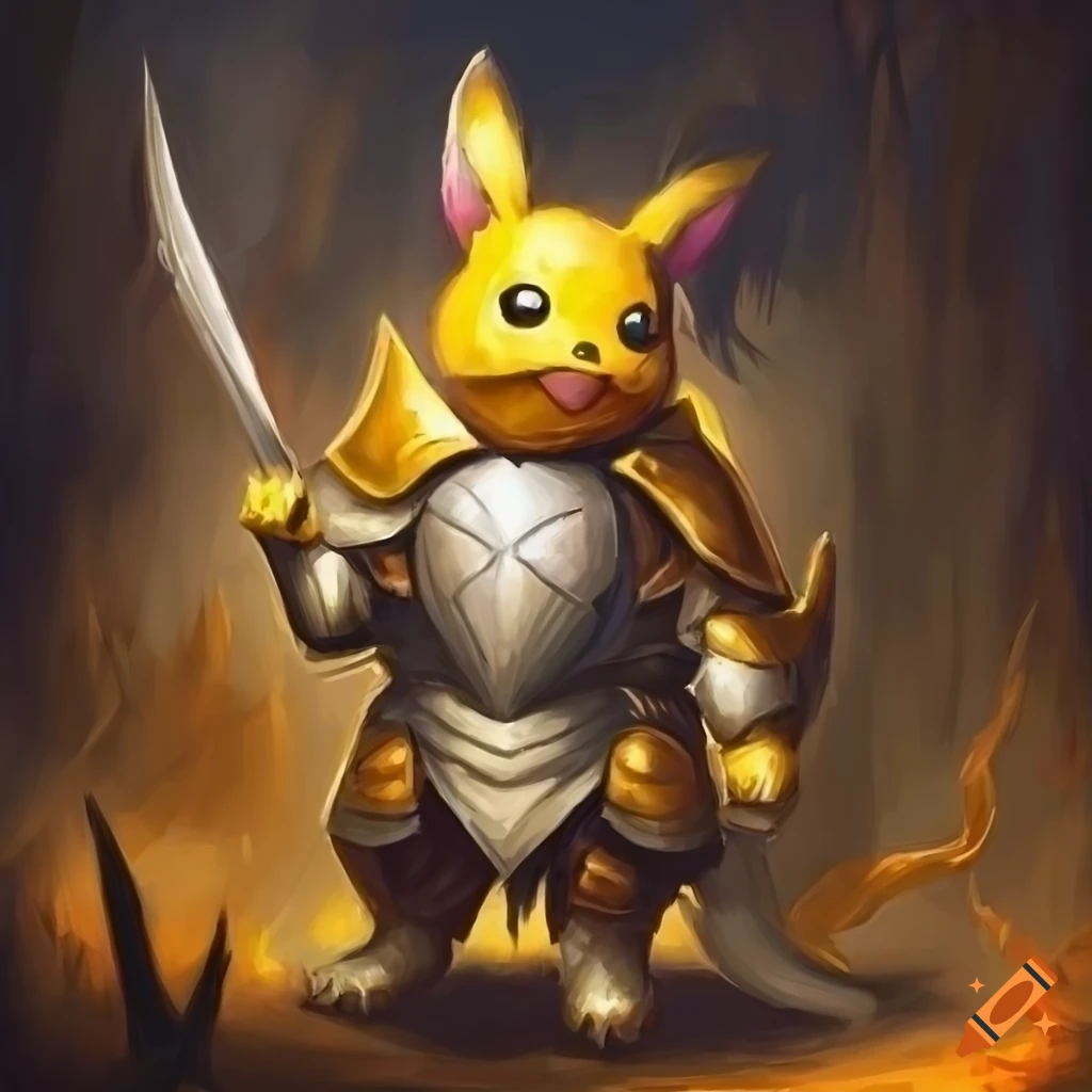 Anthro Raichu warrior in fantasy armor by Daniel F. Gerhartz