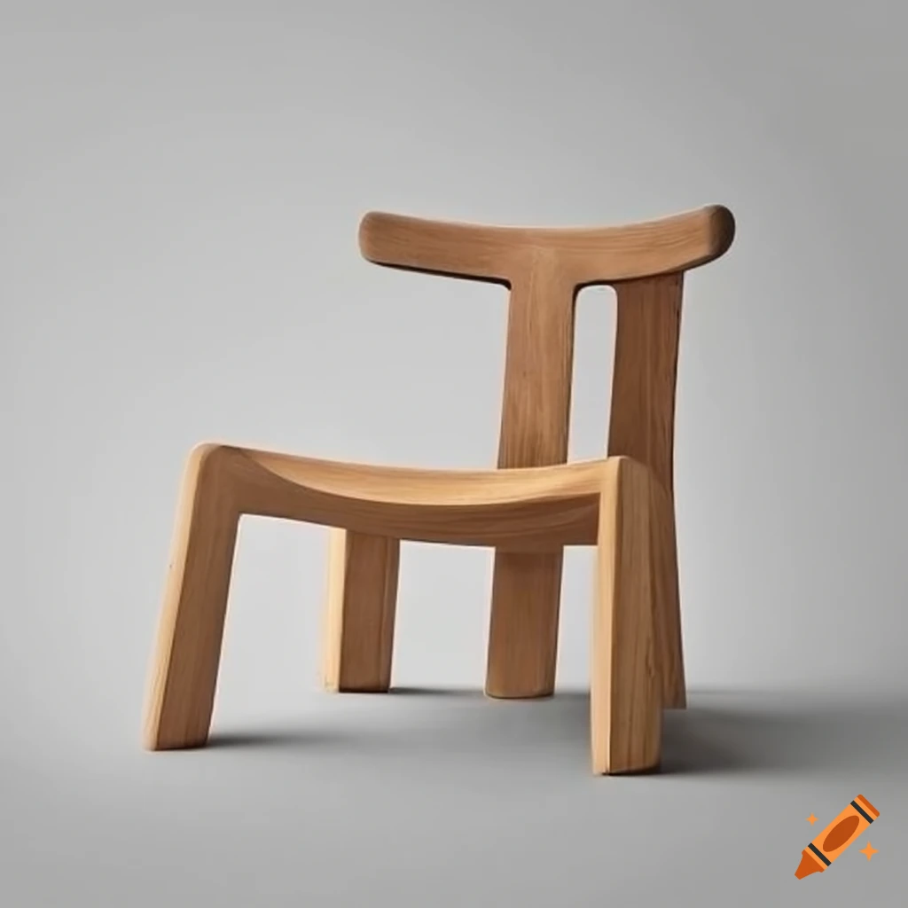 Picture of Minimalist wooden chair on Craiyon