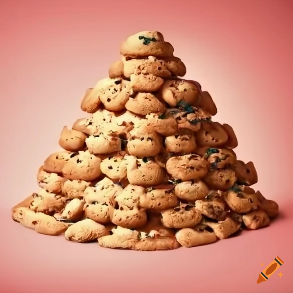 Pyramid made of cookies in high resolution