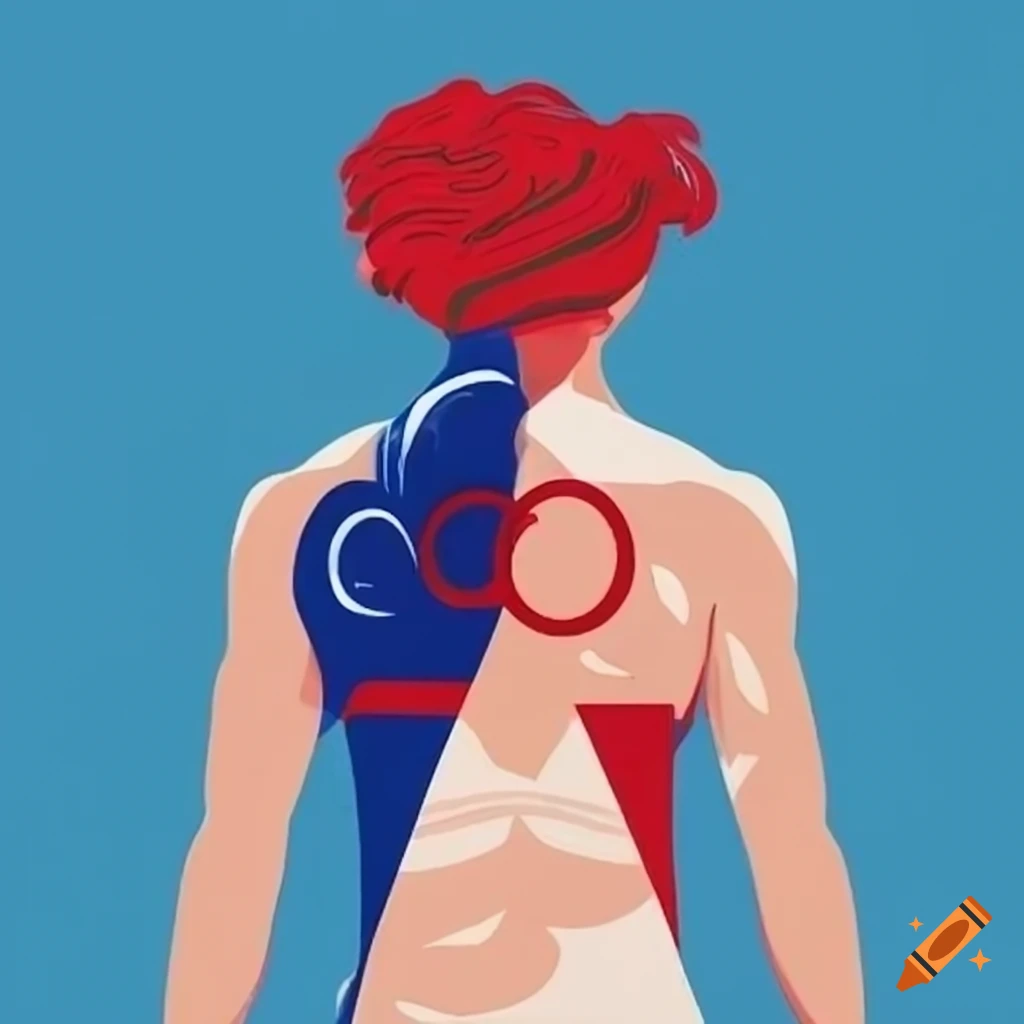 Olympics poster depicting five teams inspired by Greek mythology with French colors