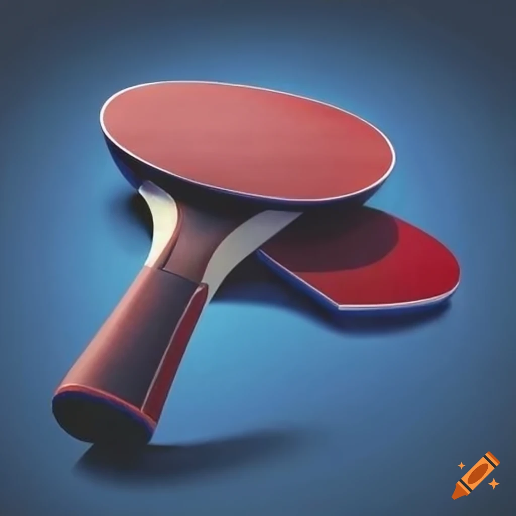 Olympic Games ping pong event poster in blue, red, and white colors