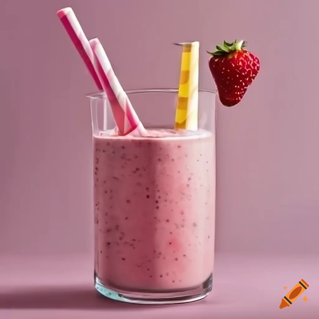 Banana and strawberry yogurt smoothie on Craiyon