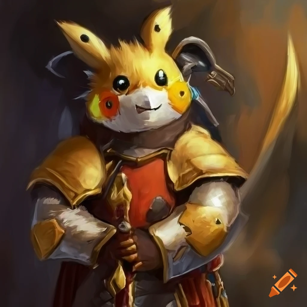 Anthro Raichu warrior in fantasy armor by Daniel F. Gerhartz