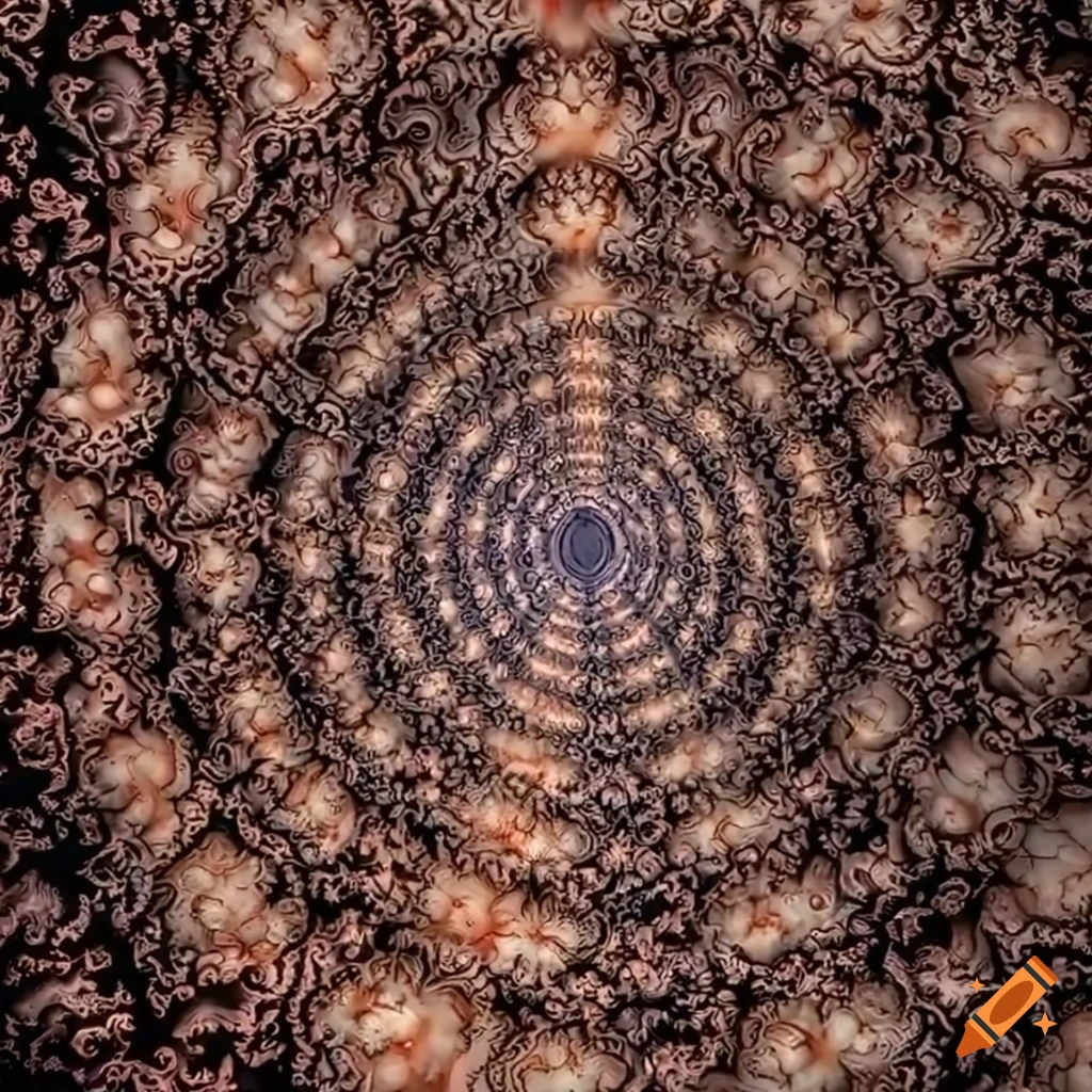 Mushroom fractal infinity opening a door
