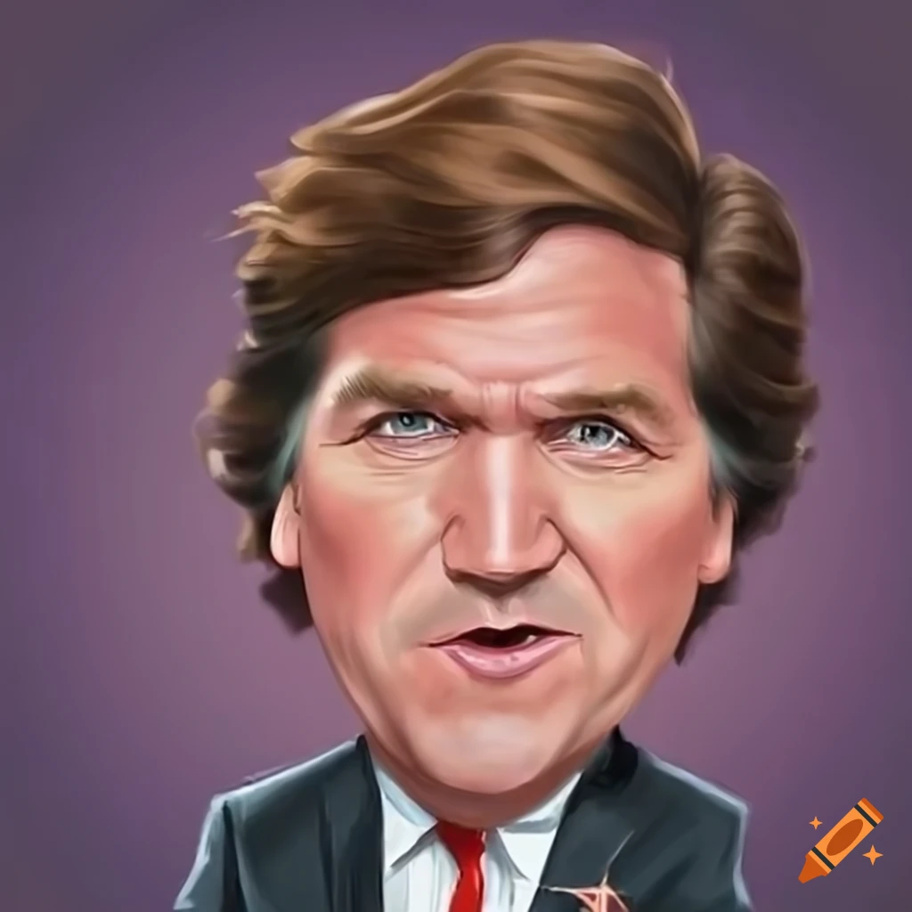 Animated caricature of Tucker Carlson for art contest