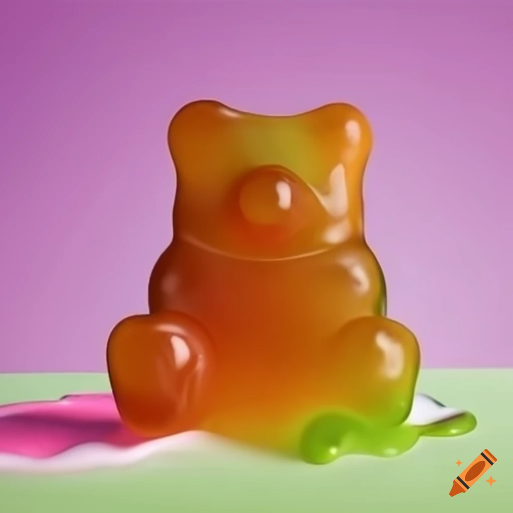 Melting gummy bear on Craiyon