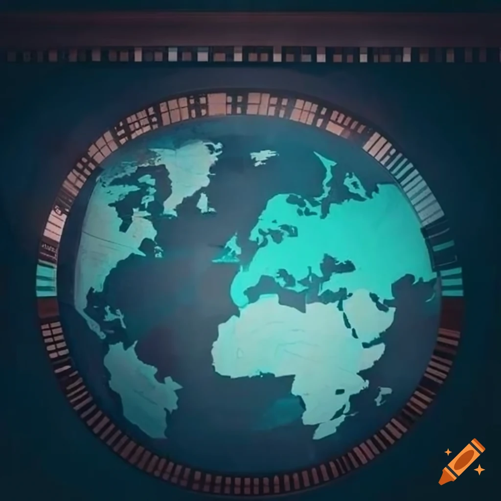 World map surrounded by film