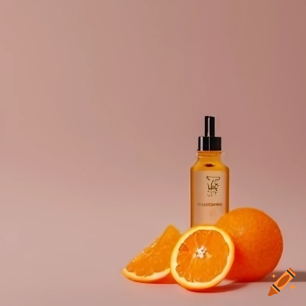 Hair serum with orange label for damaged hair repair and hydration