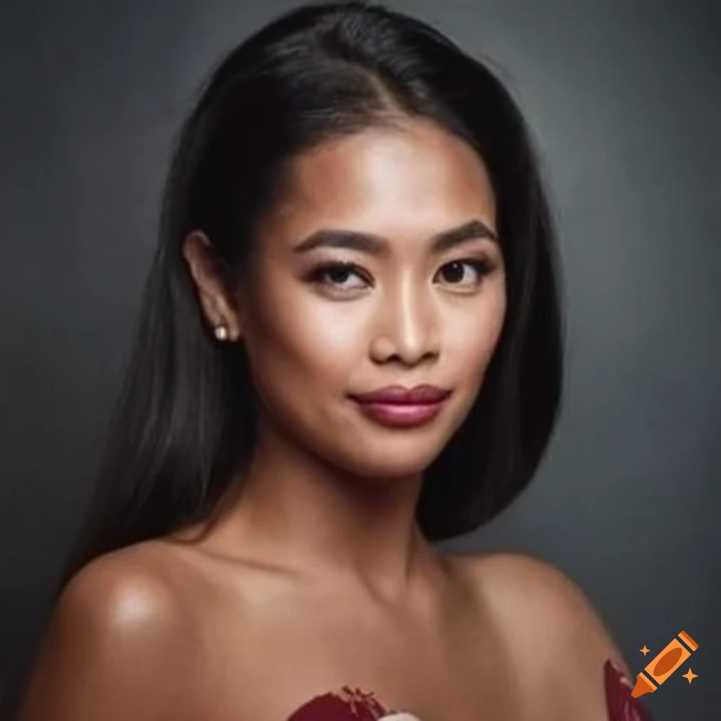 Hyperrealistic portrait of a filipino woman with distinct facial
