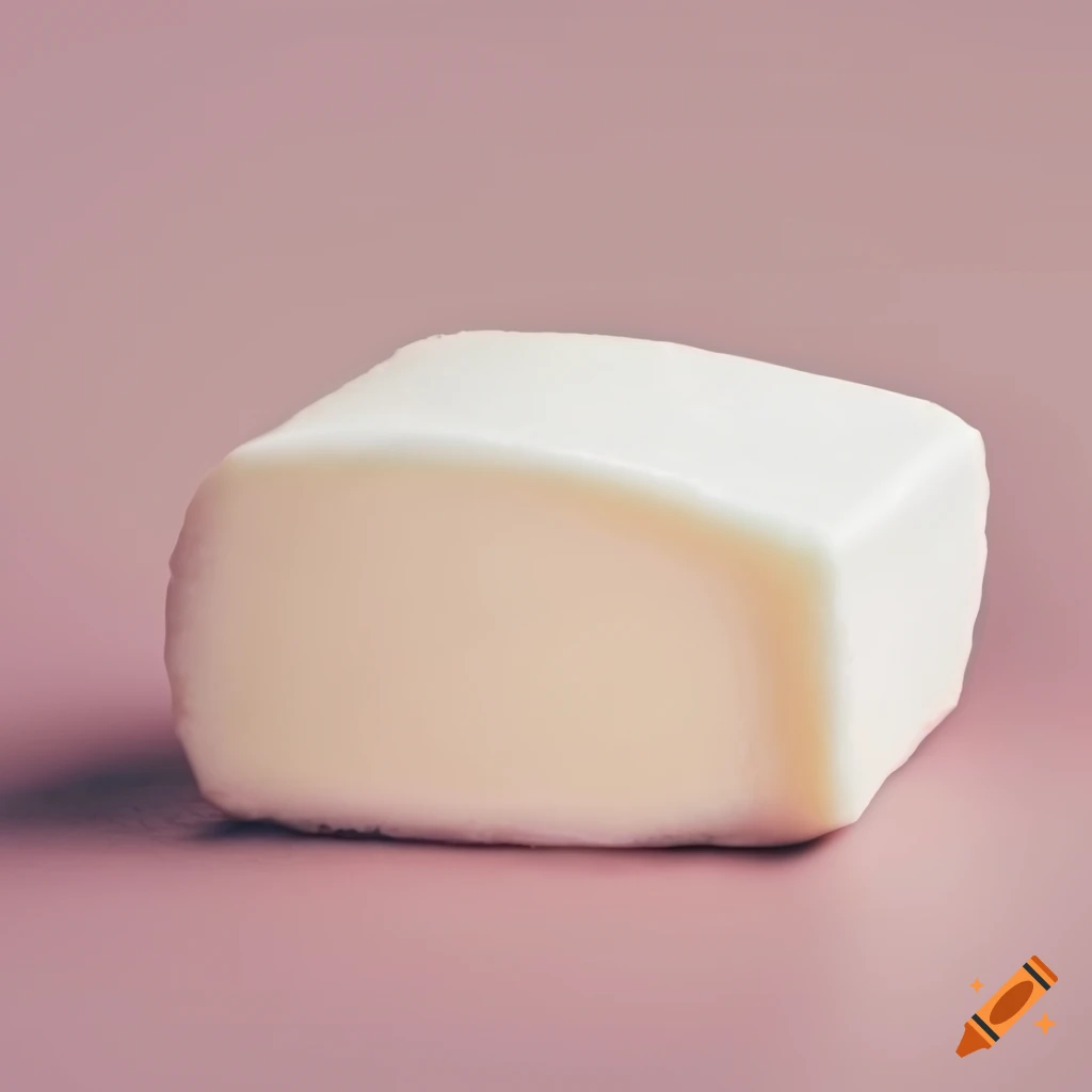 Slice of white lard on a simple background