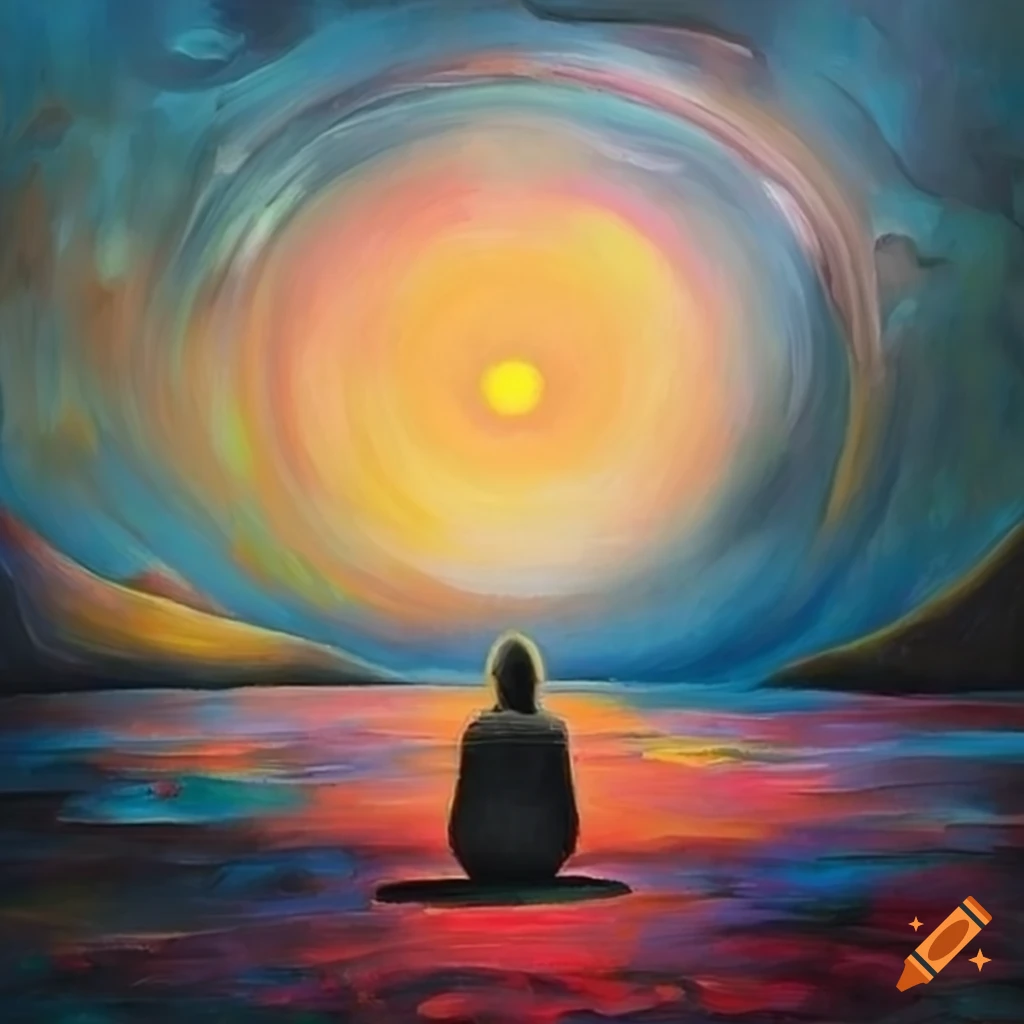 Metaphysical painting with surreal landscapes