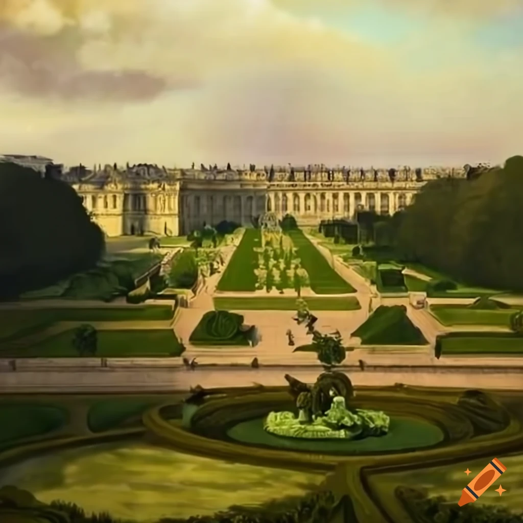 Château de Versailles in France within its garden