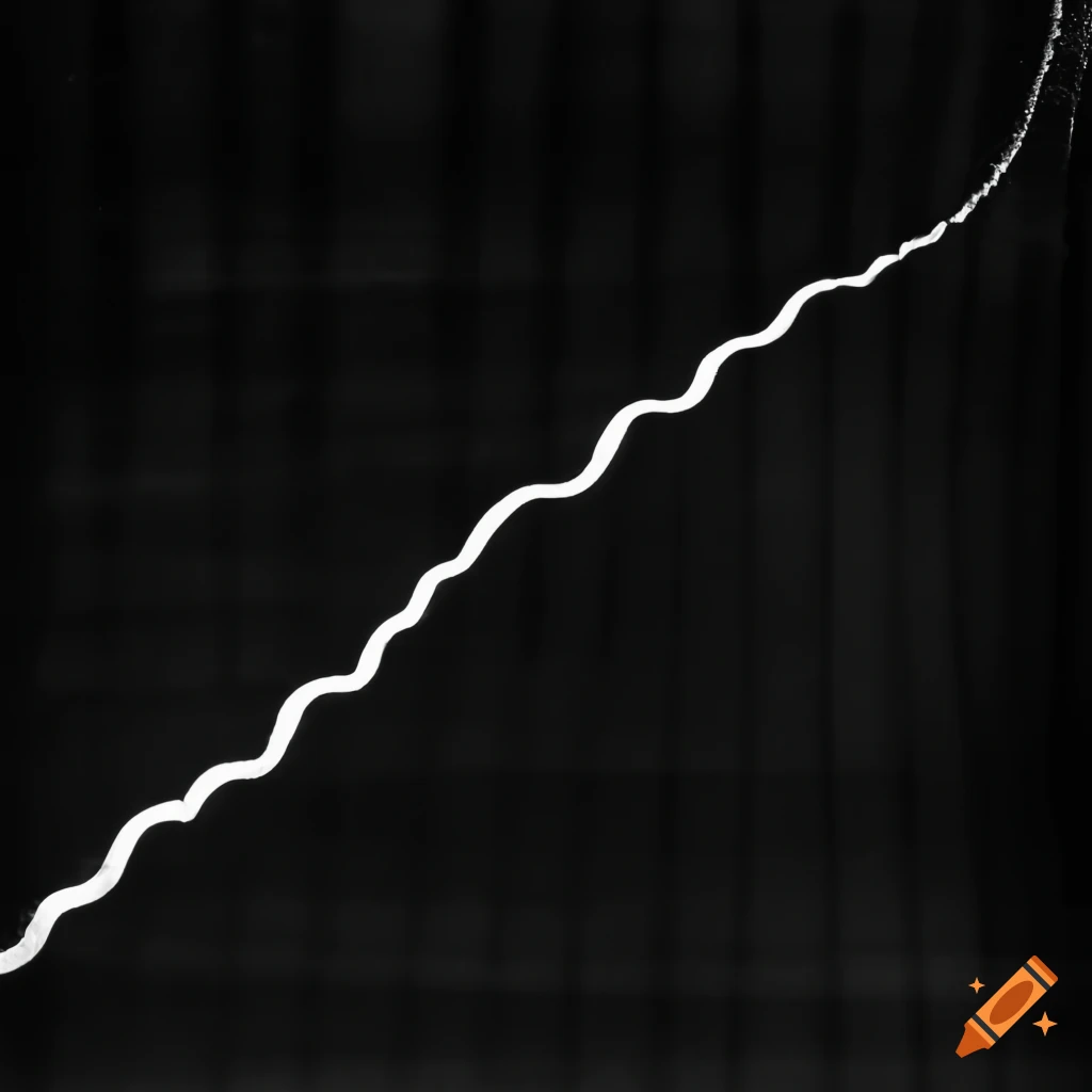High voltage electricity waveform captured in black and white