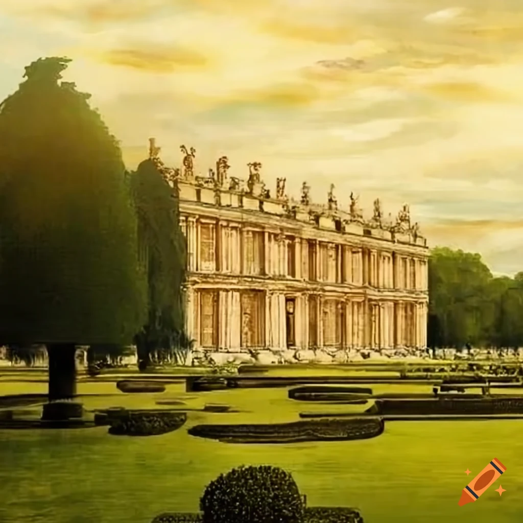 Château de Versailles in France within its garden