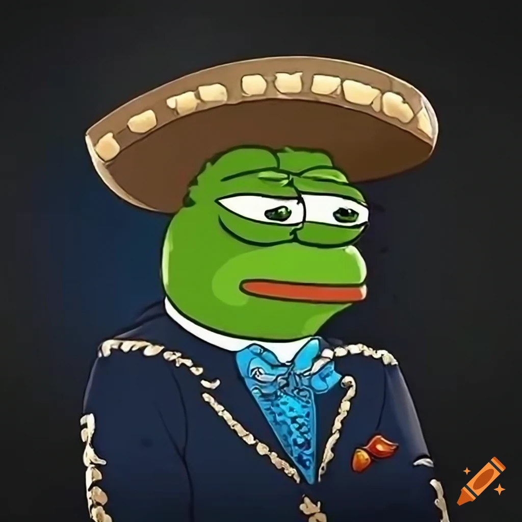 Pepe Fiesta Coin cryptocurrency blending Pepe meme with mariachi culture