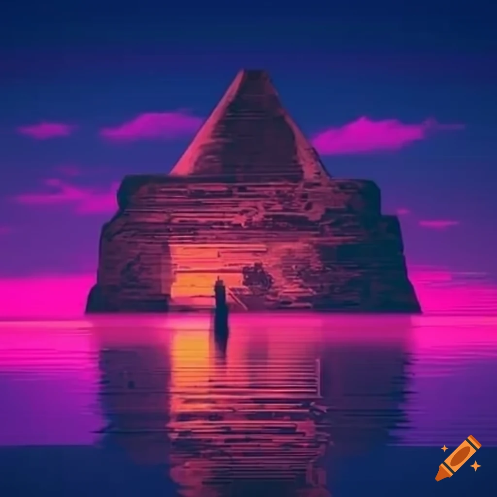 Ancient Egyptian vaporwave aesthetic