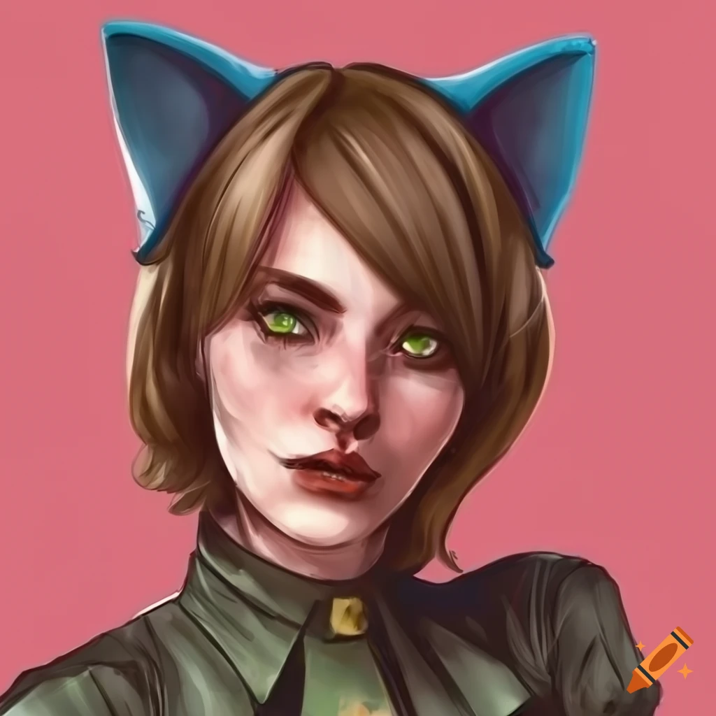 Vintage comic pilot with cat ears