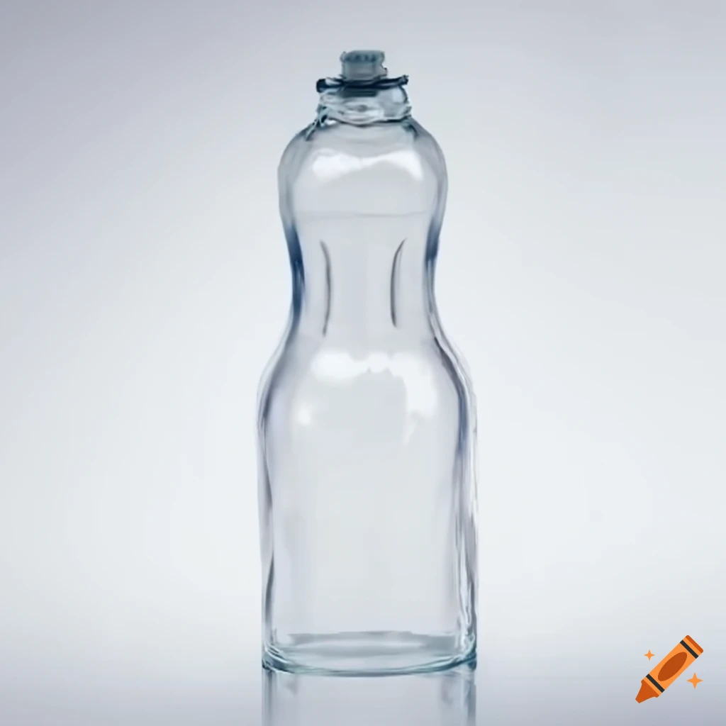 Realistic transparent clear plastic bottle