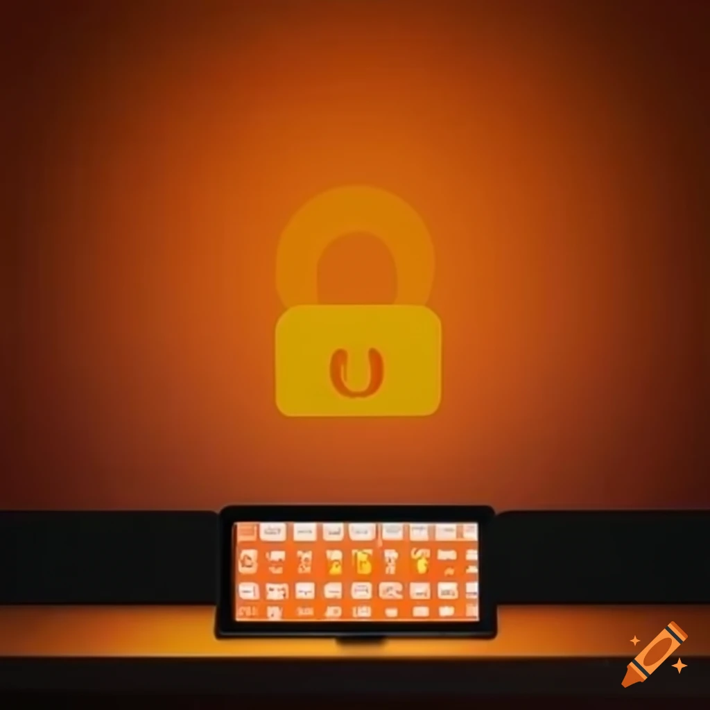 Orange computer monitor displaying password field on Craiyon