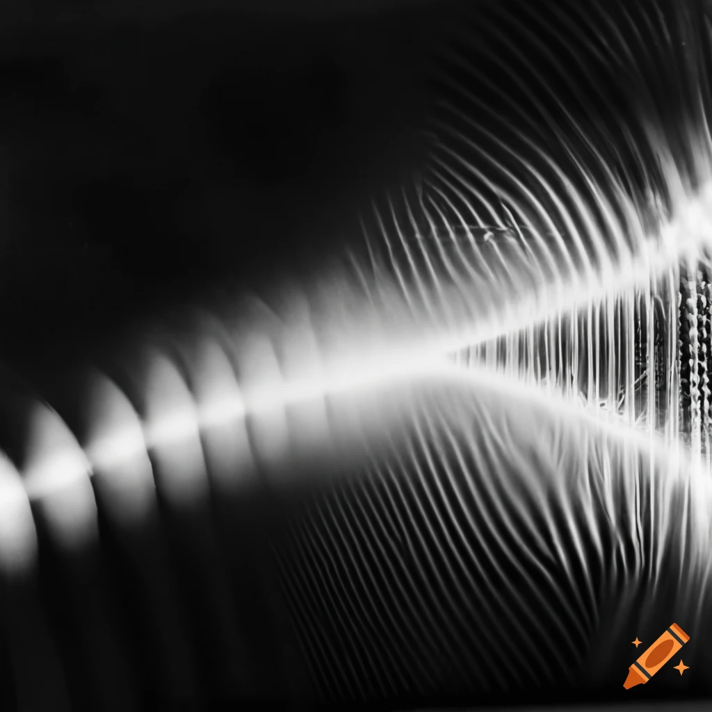 High voltage electricity waveform in black and white