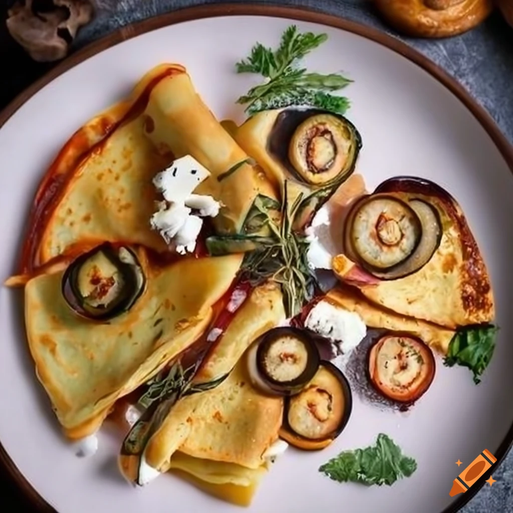 Scrumptious crepes filled with homemade ratatouille, goat cheese, and ...