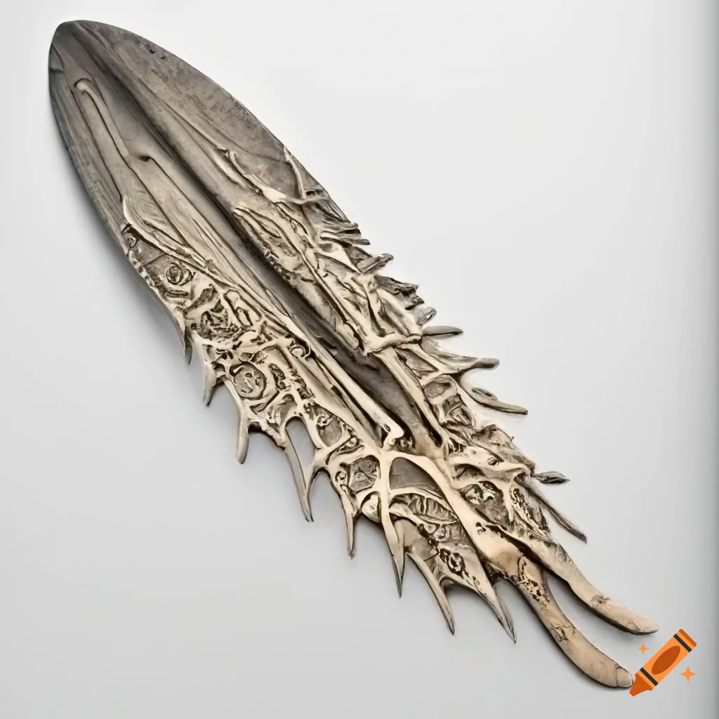 Metal album with a surfboard made of bones