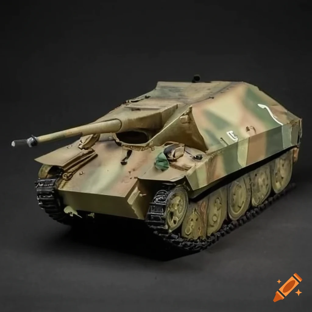 Modern German Hetzer war tank with flat turret