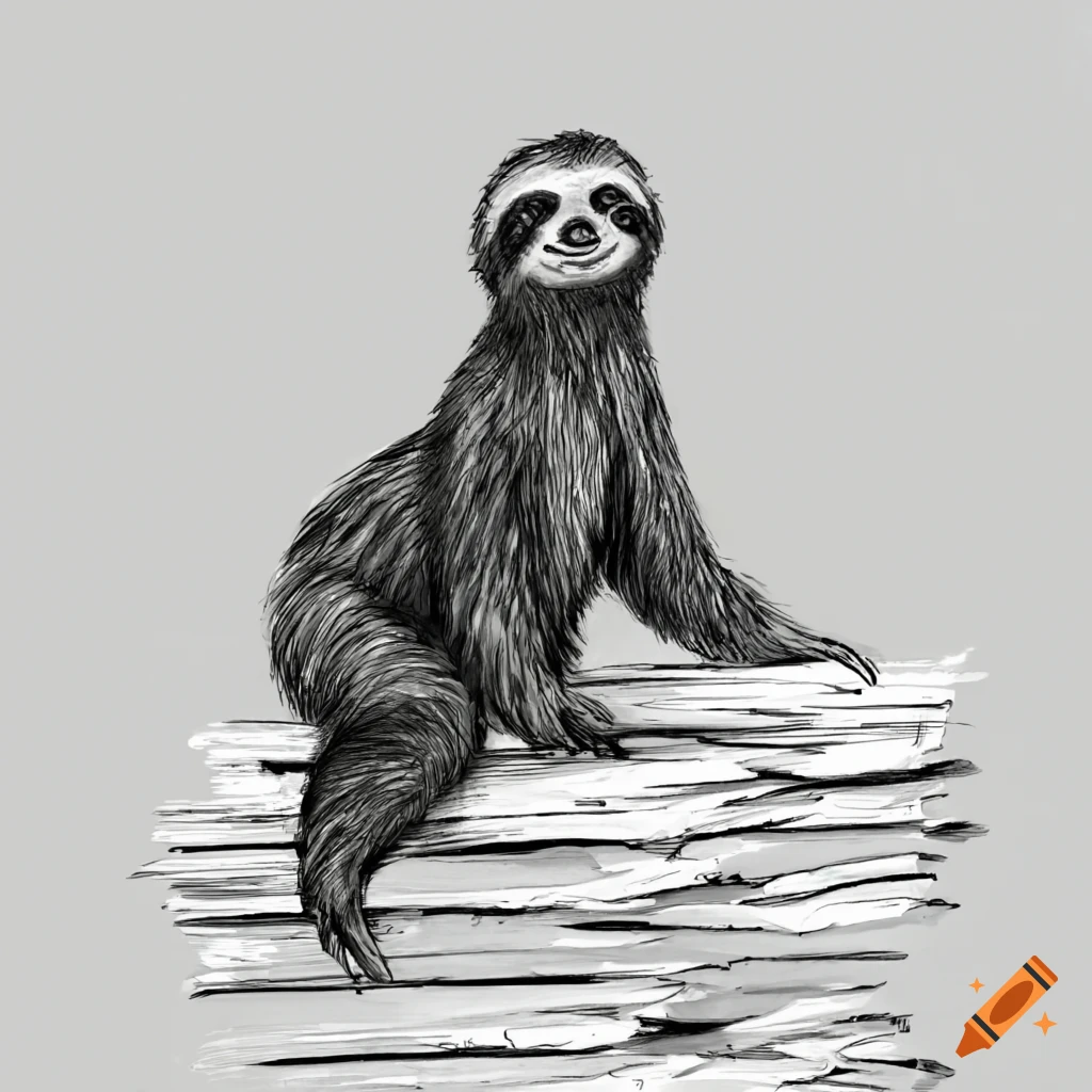 Sloth on top of a stack of papers