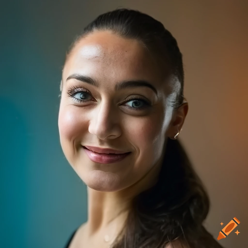 Close-up studio shot with detailed lighting and high contrast on skin and hair