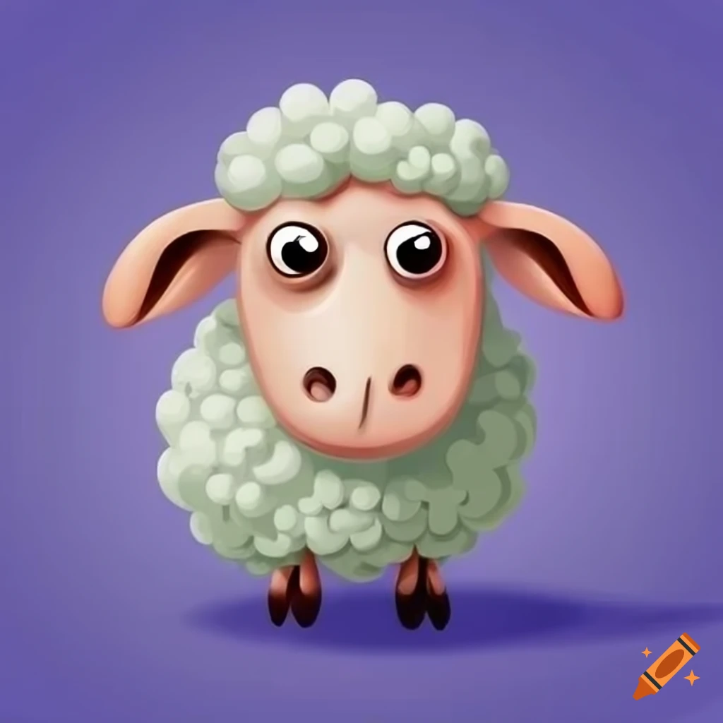Group of cartoon sheep