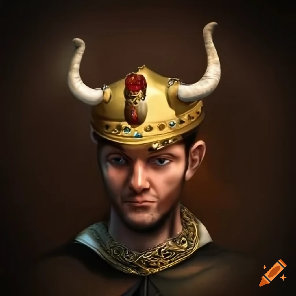 King with a single horn on his head on Craiyon