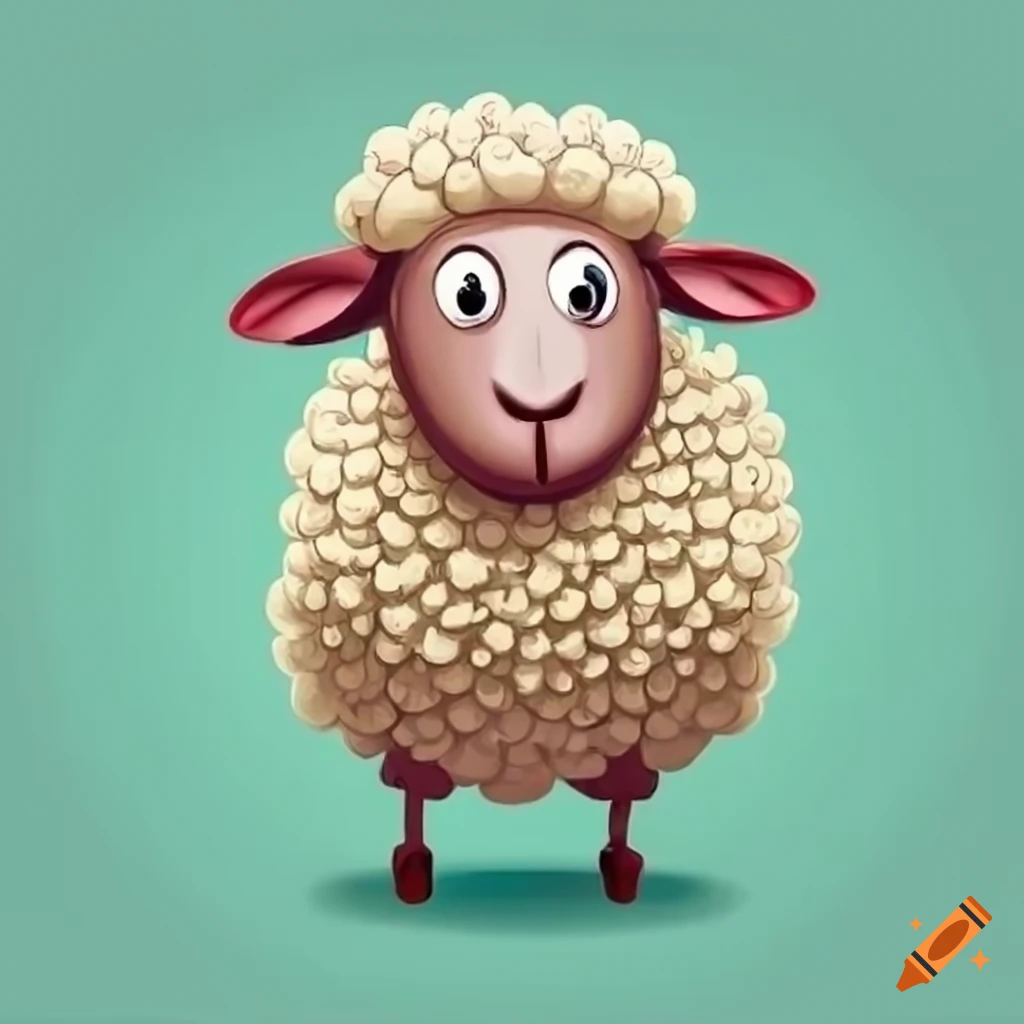 Group of cartoon sheep