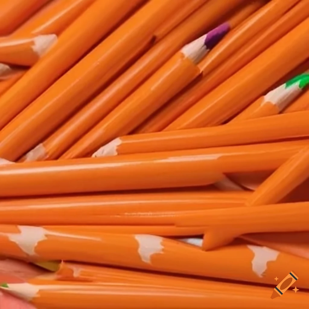 1000 orange crayons facing the same angle