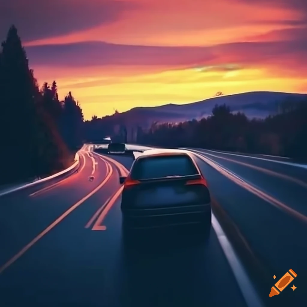 Morning drive scene