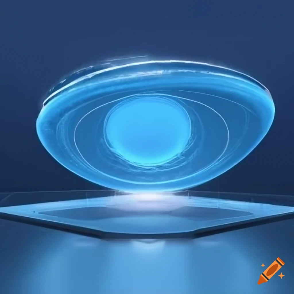 Blue hologram screen displaying fluctuation du soleil