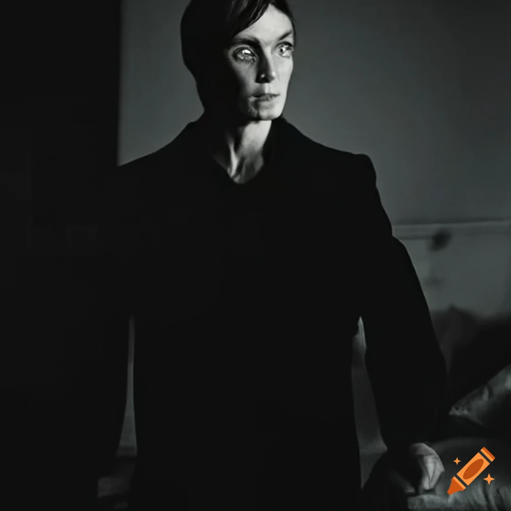 Actor Cillian Murphy with a tissue looking demonic