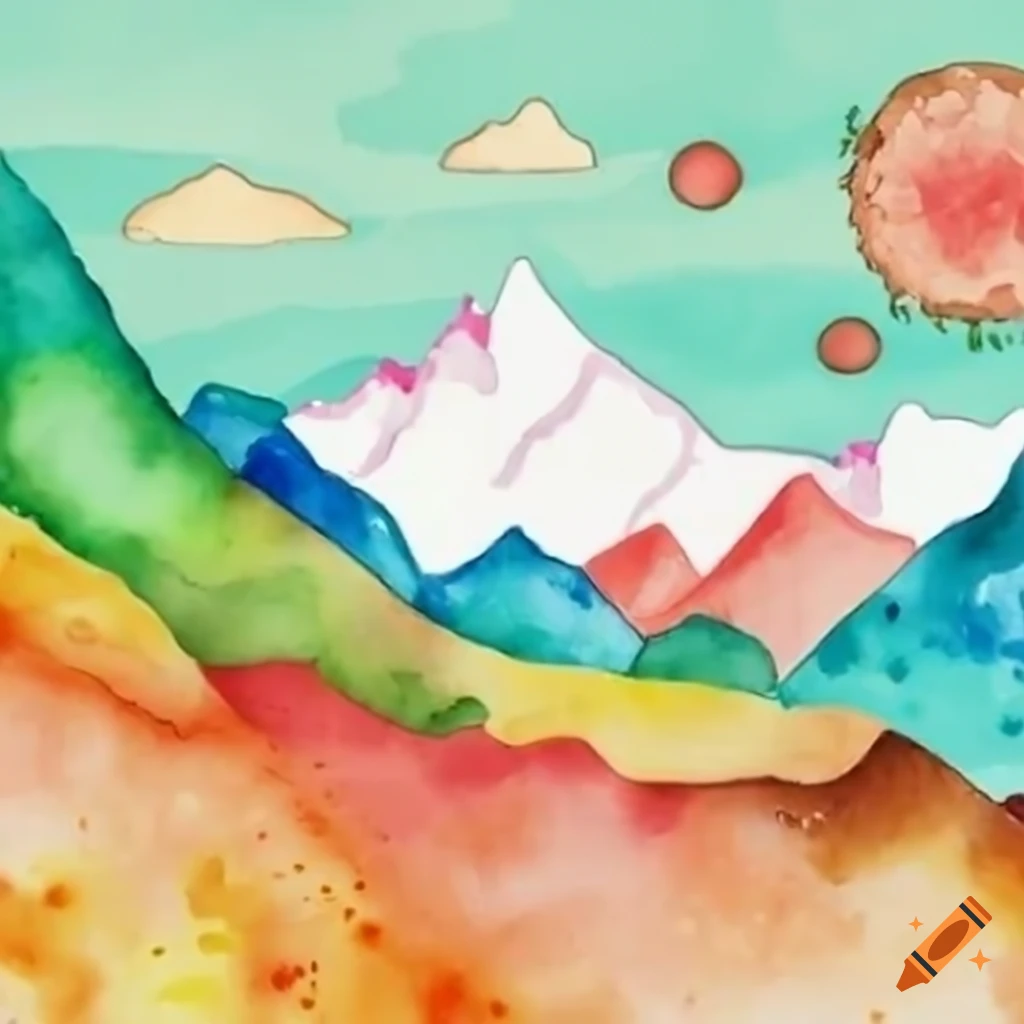 Illustration of a cell's journey to the top of a mountain range
