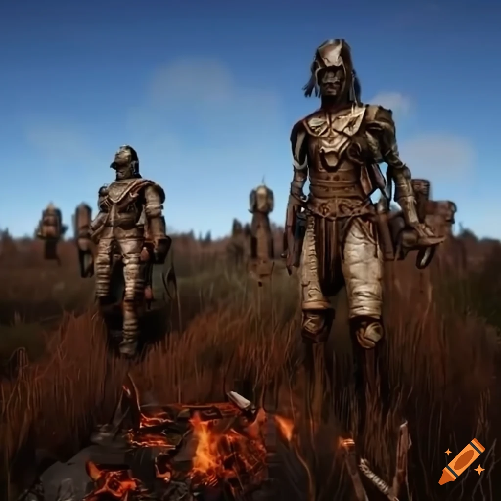 Sci-fi soldier elf with red hair and armor holding a weapon in a ...