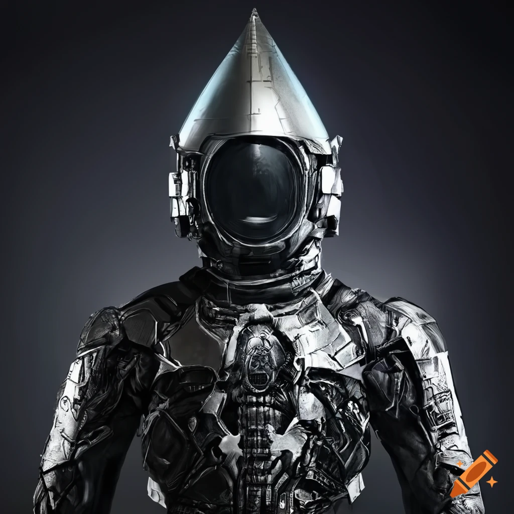 Death-metal king in sci-fi spacesuit and gothic robe