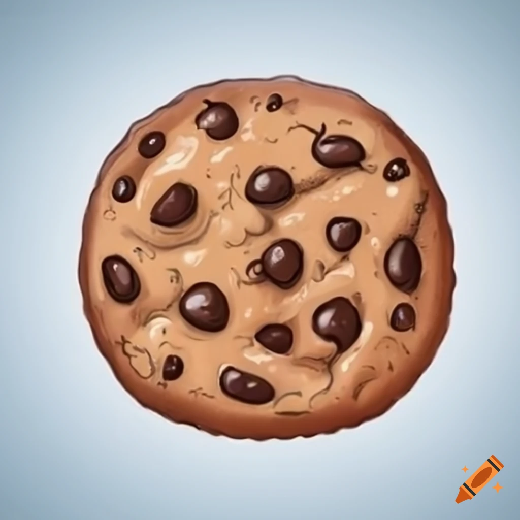 Moonshaped chocolate chip cookie on white background on Craiyon