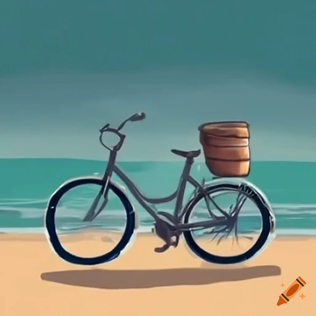 Bike riding along a scenic sandy beach