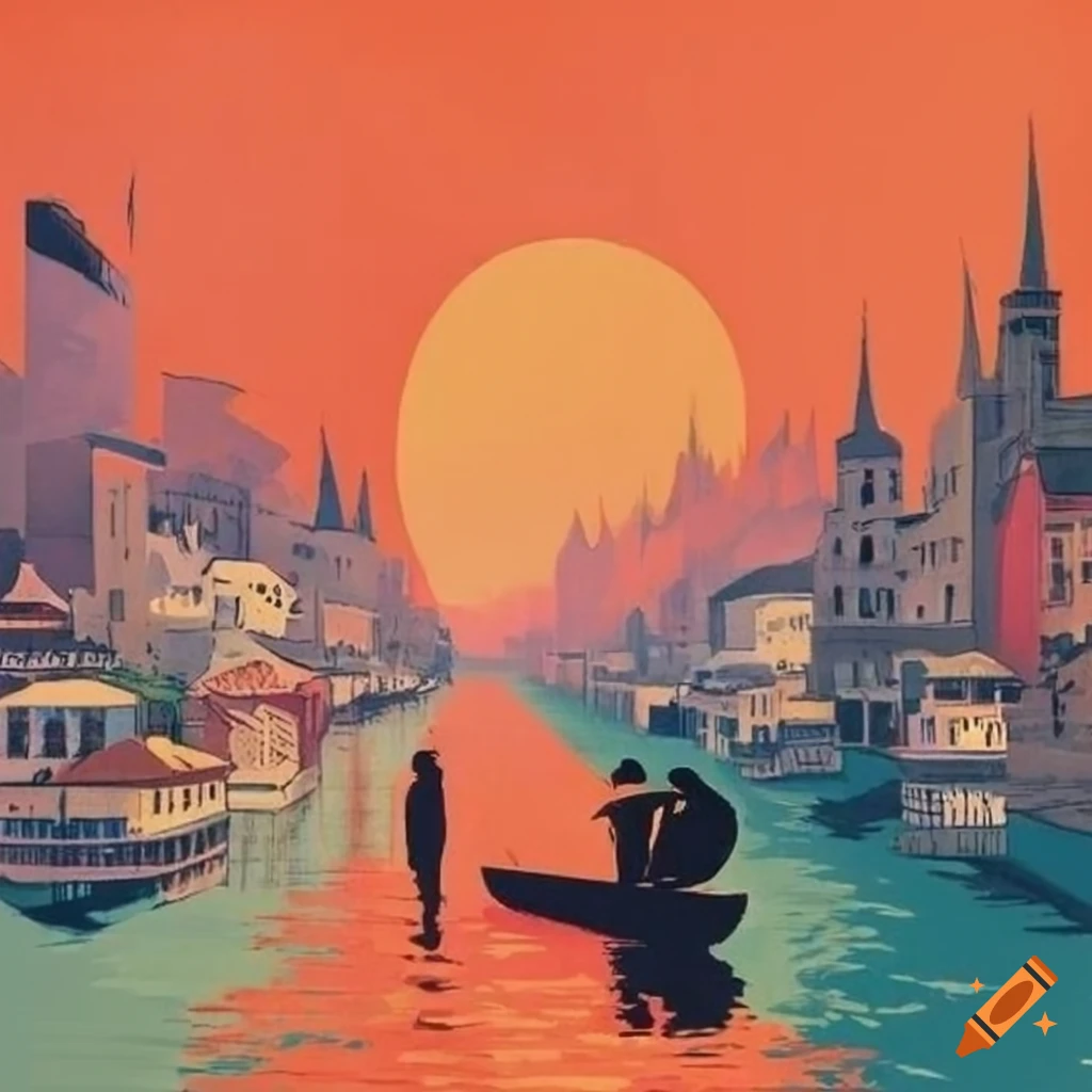 Vintage travel poster for Zatoichi graphic novel