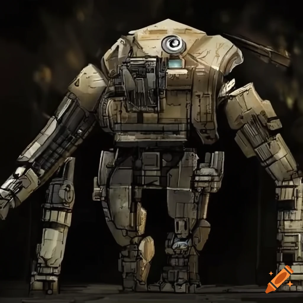 Engineering diagram for sophisticated mech on Craiyon