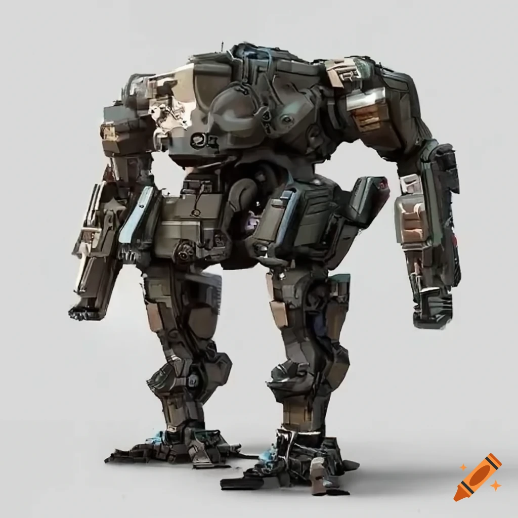 Engineering diagram for a sophisticated mech on Craiyon