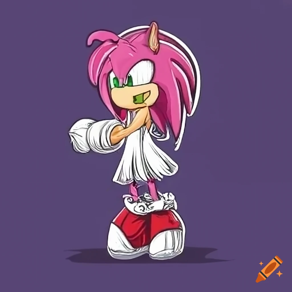 Amy Rose in a white basketball jersey