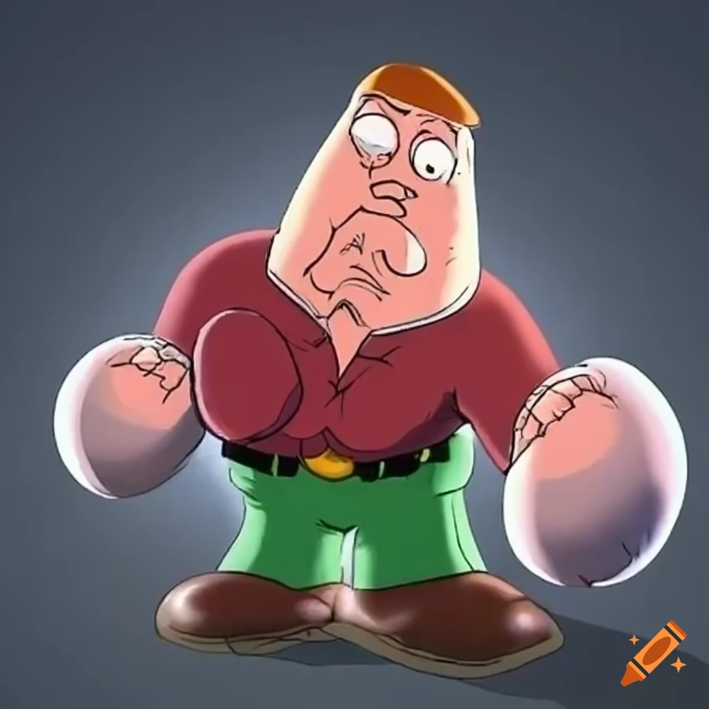 Peter Griffin with a large white boxing glove in a cartoon scene