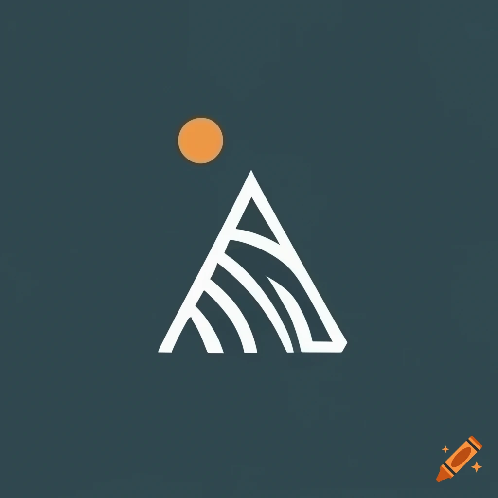 Minimalist logo design featuring a leaf within a triangle