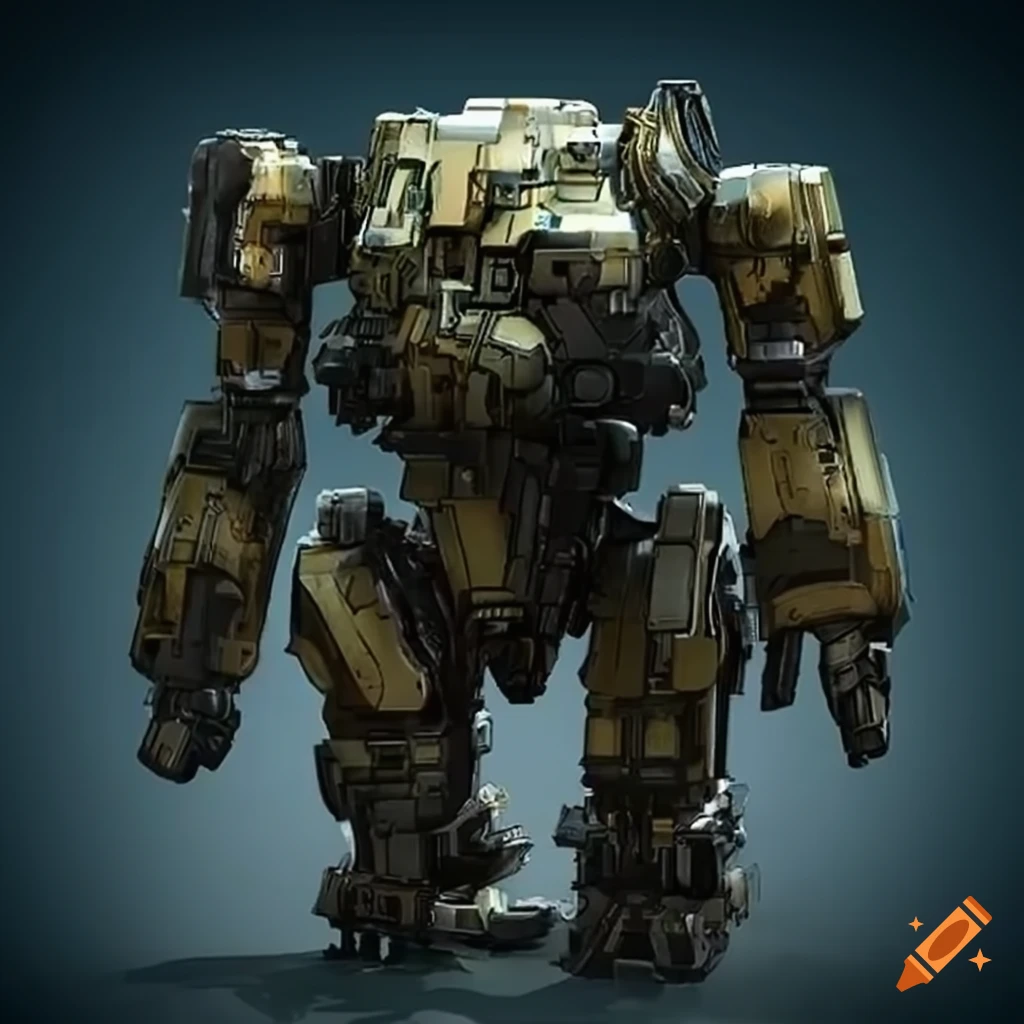 Engineering diagram for sophisticated mech on Craiyon