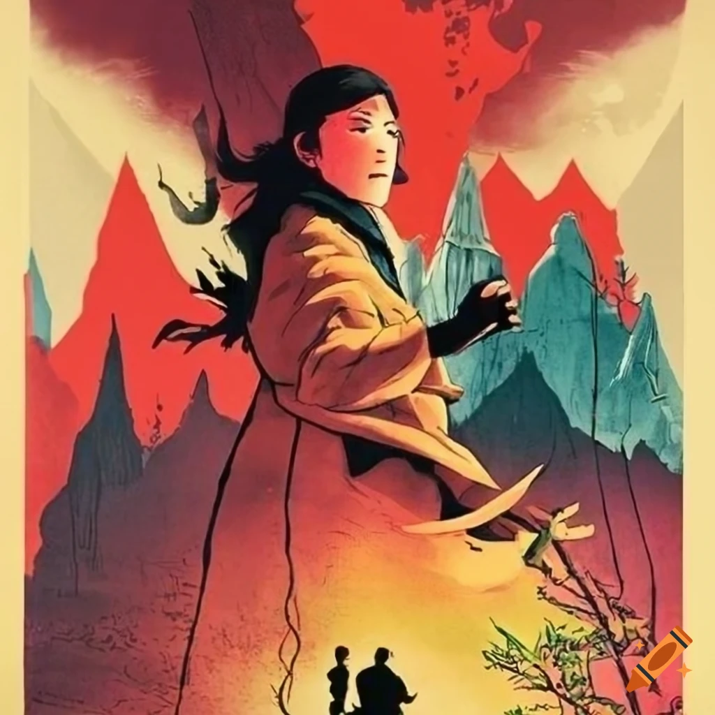 Voluminous graphic novel Zatoichi vintage travel poster